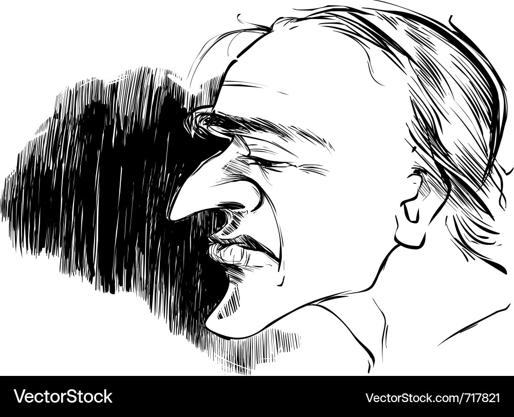 Man with large nose Vector Image