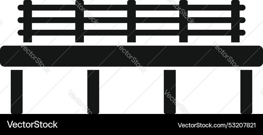 Simple bench with backrest standing on four legs Vector Image