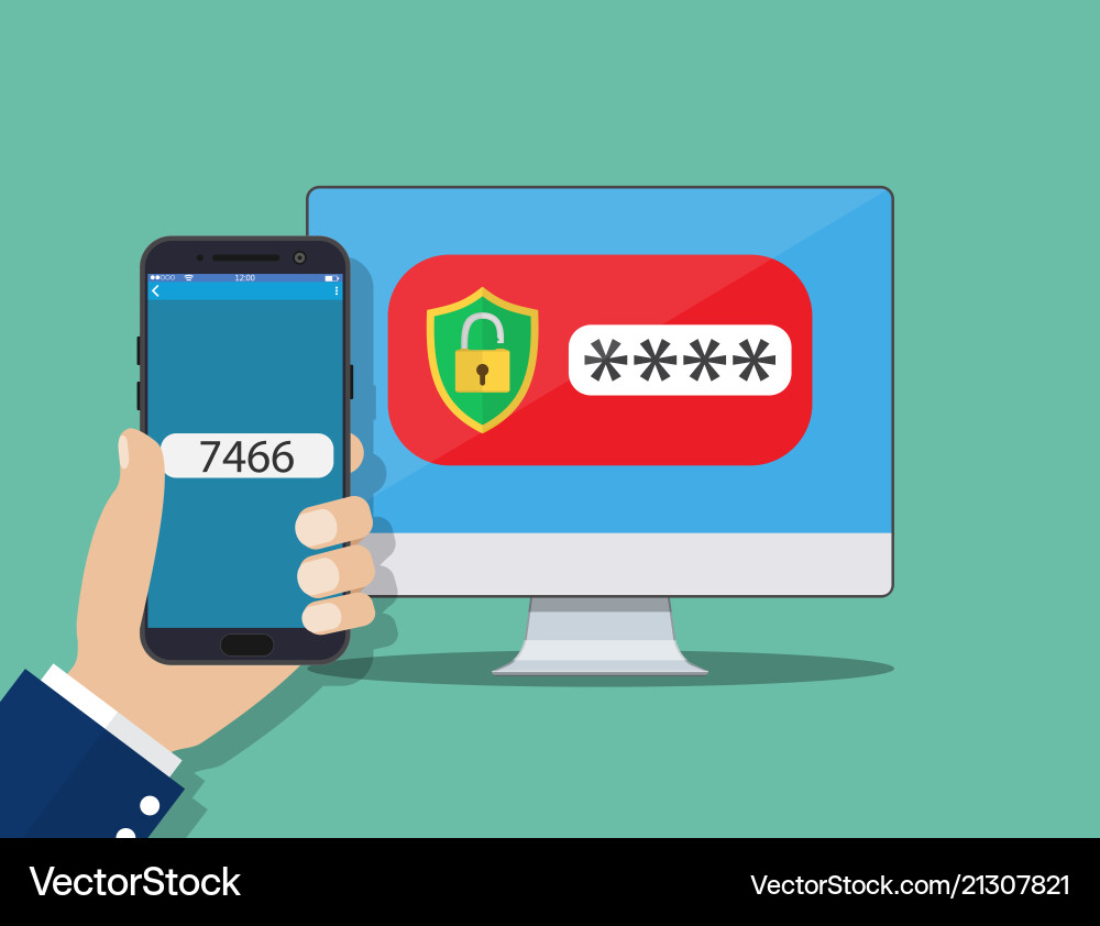 Two-Factor Authentication Smartphone vector image