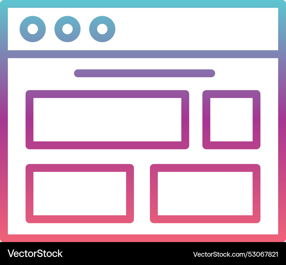 Web browser line gradient design vector image