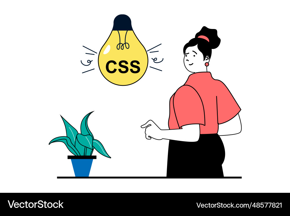Web development concept with people scene in flat Web development concept with people scene in flat vector image