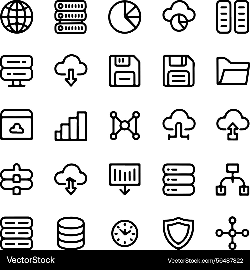 Cloud computing and data storage icons vector image