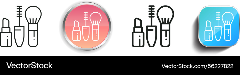 Makeup icon thin linear regular and button style vector image