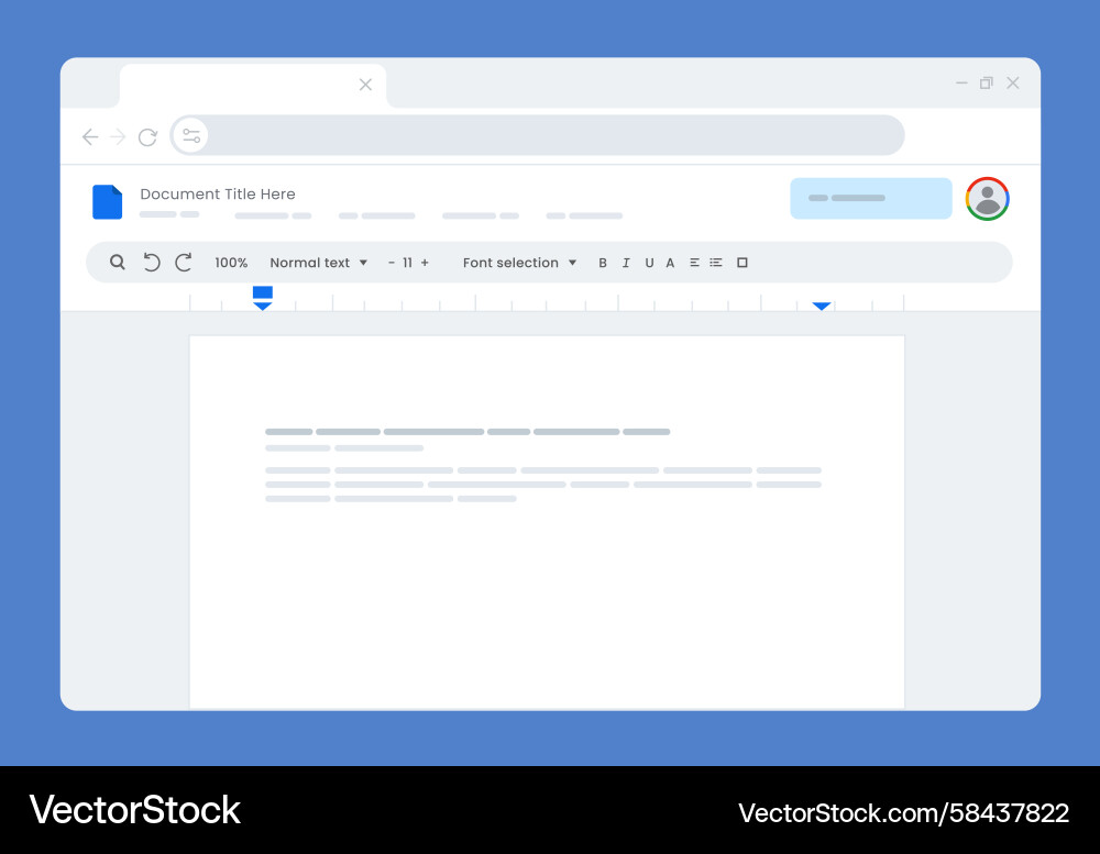 Online Document Editor Interface Vector Image