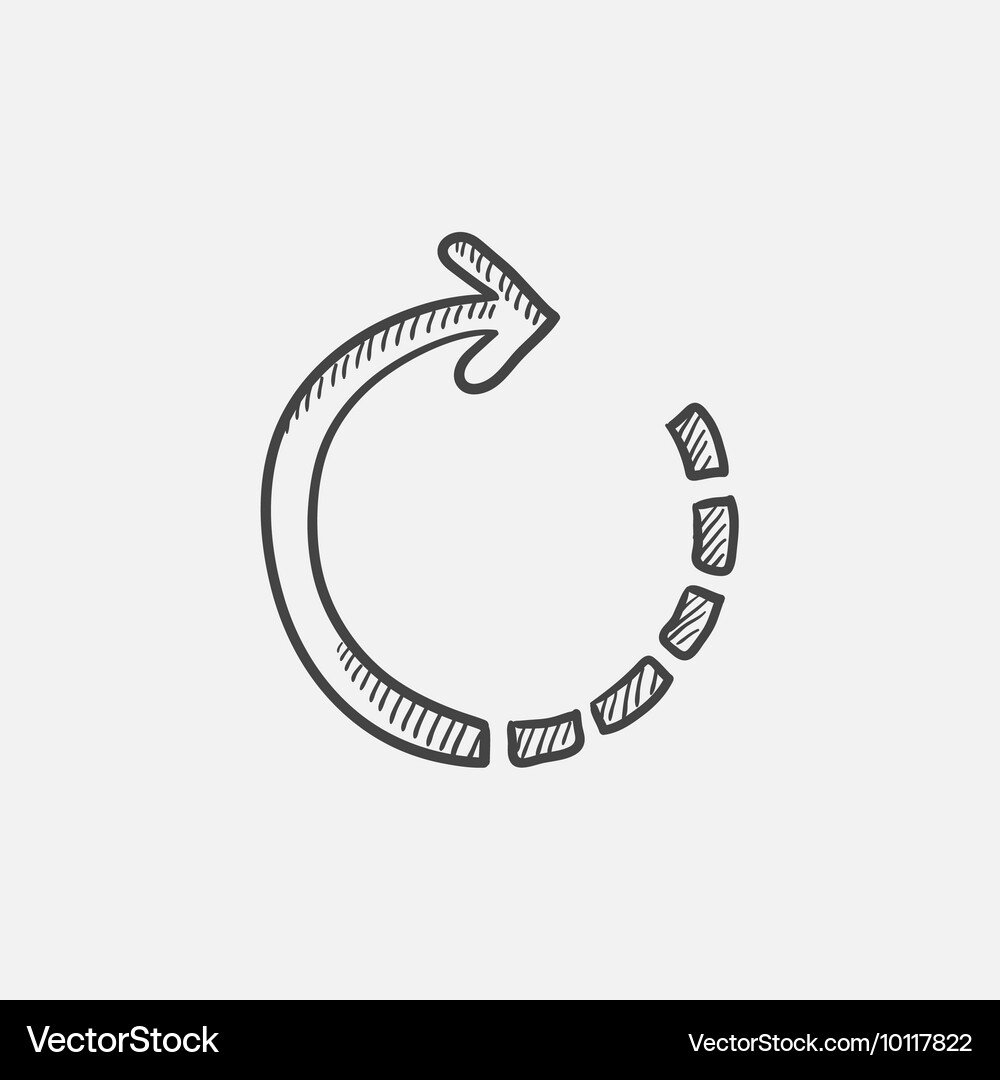 Refresh arrow sketch icon Vector Image