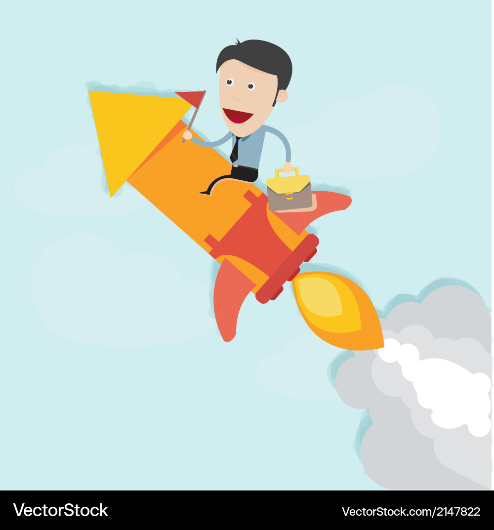 Rocket bootup to the target Vector Image