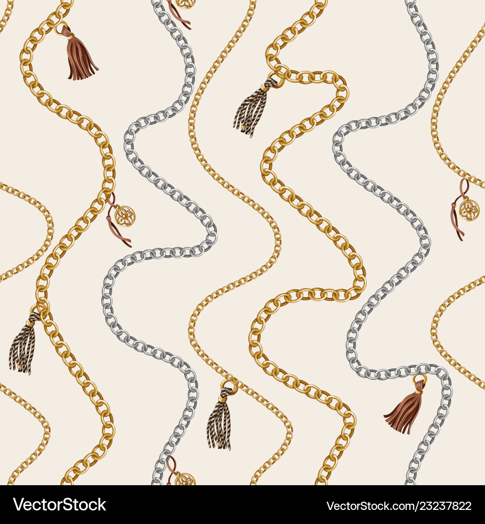 Seamless pattern with chain vector image