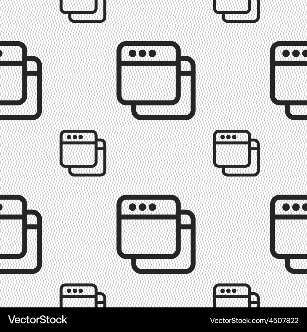 Simple browser window icon sign seamless pattern Vector Image