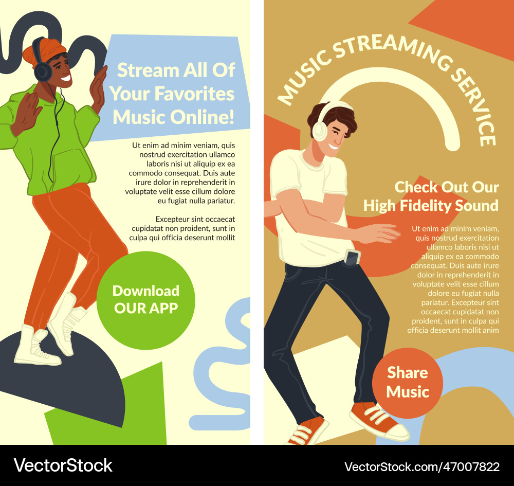 Stream all of your favorite music online banner Stream all of your favorite music online banner vector image