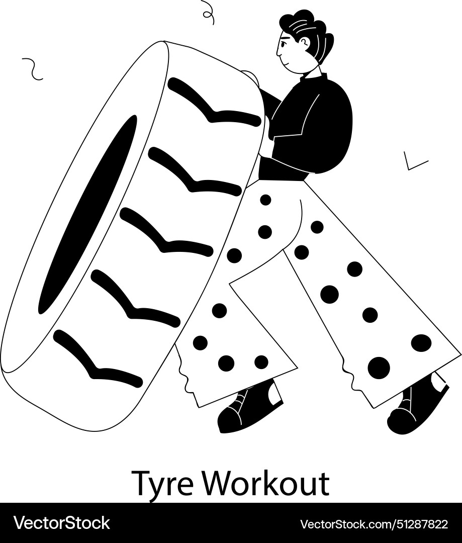 Tyre workout Royalty Free Vector Image - VectorStock