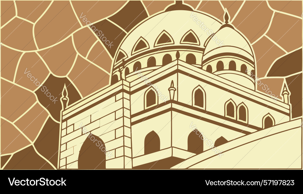 Ancient temple architectural design generative ai vector image