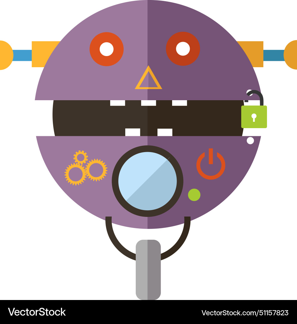 Automated robot machine icon isolated vector image