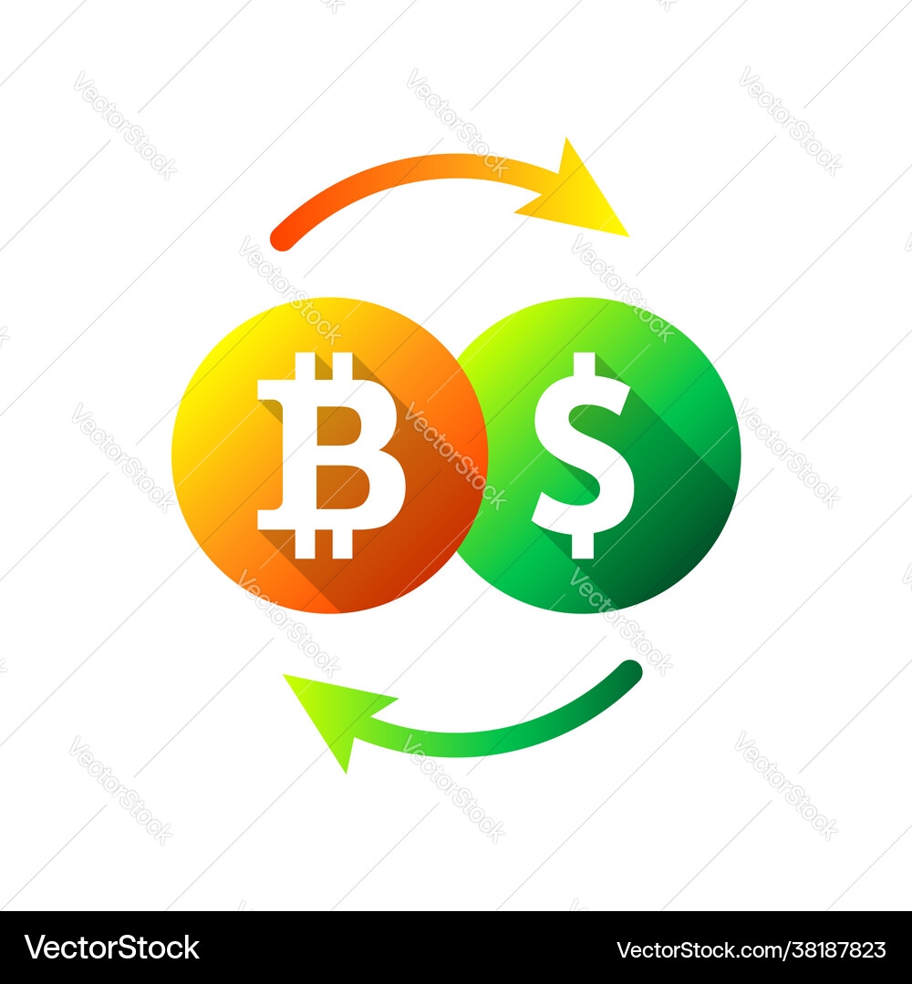 Bitcoin and dollar sign price value exchange rate – Royalty-Free Vector |  VectorStock