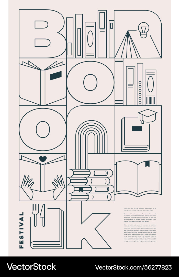 Book fair poster for advertising vertical Book fair poster for advertising vertical vector image