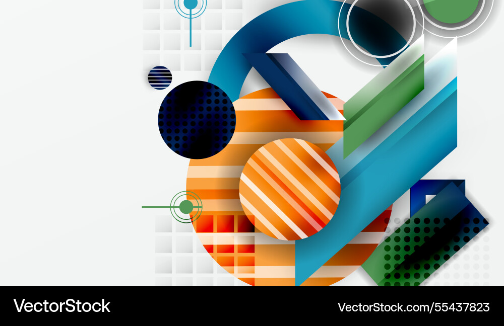 Dynamic complex geometric abstract background Vector Image