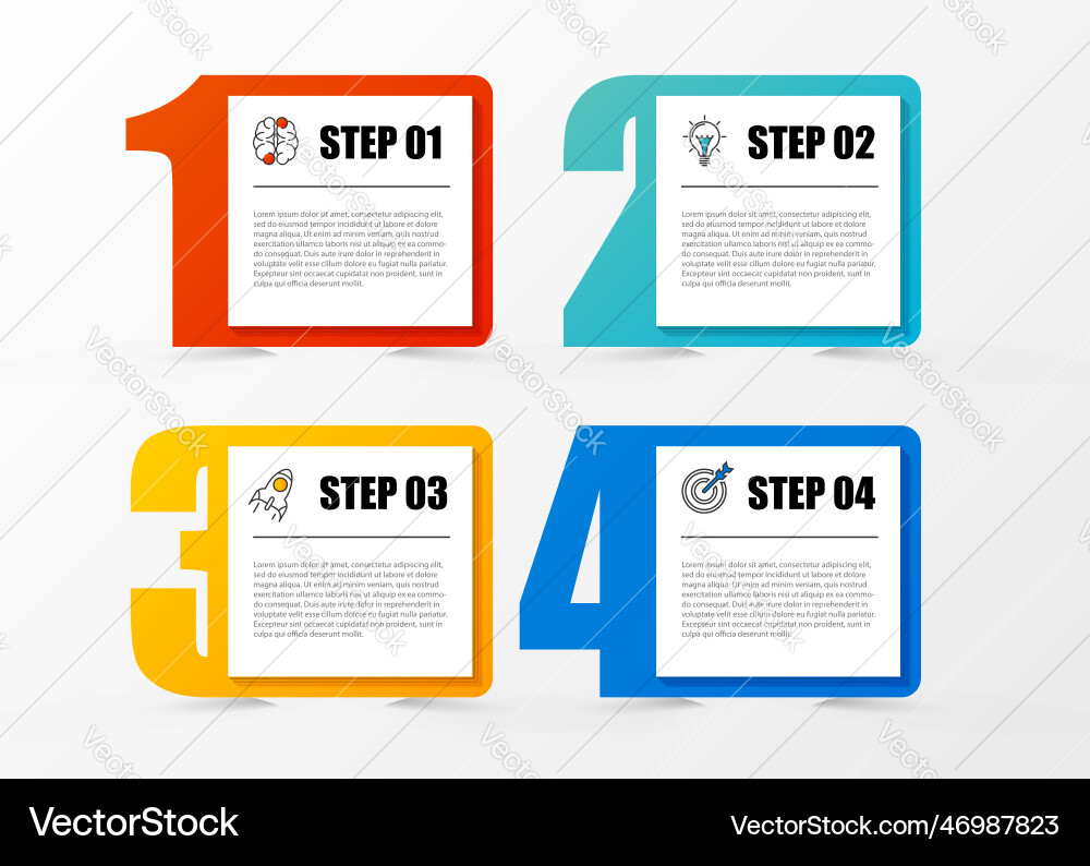 Infografische Designvorlage mit 4 Schritten Infografische Designvorlage mit 4 Schritten vektorbild