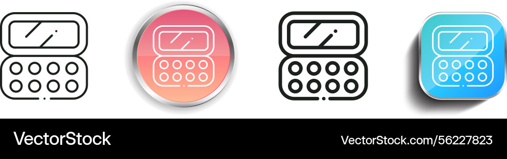 Makeup icon thin linear regular and button style vector image