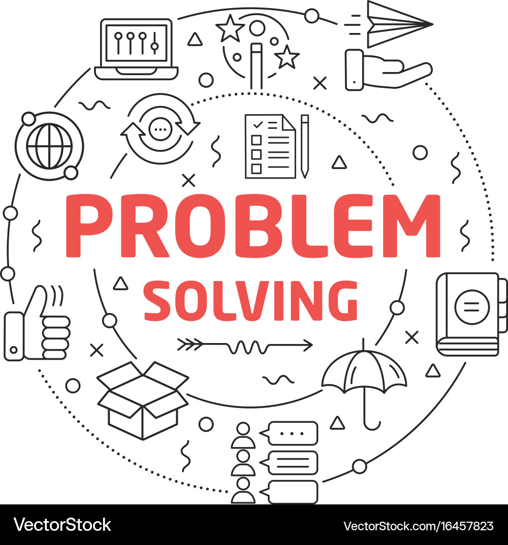 Problem Solving Circle Icons vector image