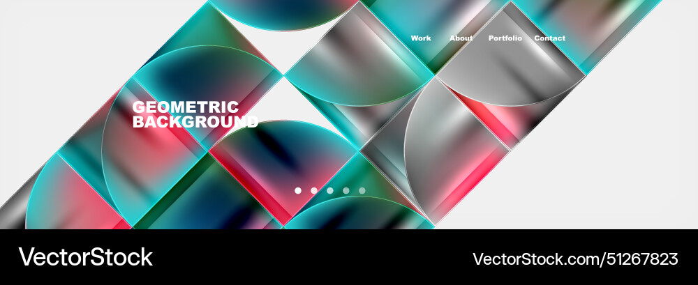 Round triangles and squares web site page template Round triangles and squares web site page template Vector Image
