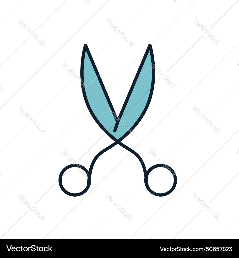 Scissors related icon vector image