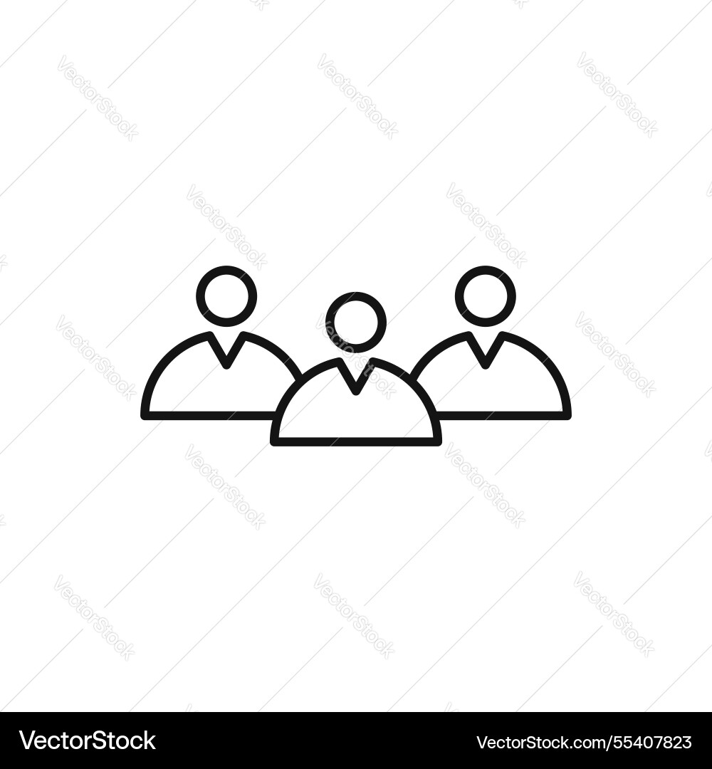 Users icon simple thin line Users icon simple thin line vector image