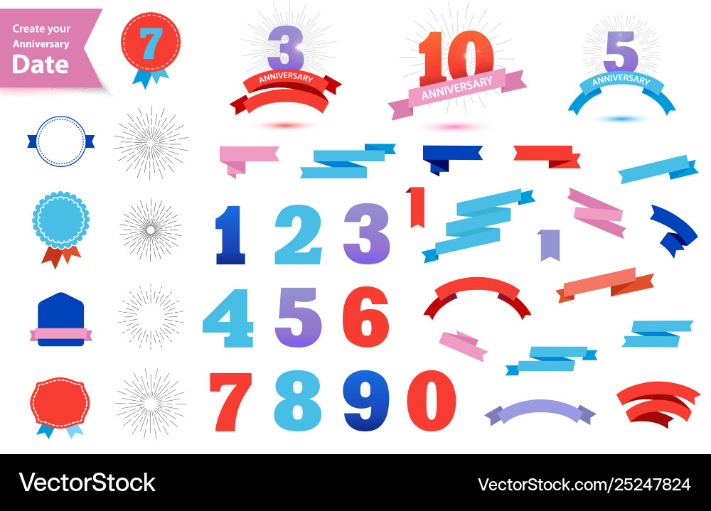 Anniversary Celebration - Date Collection vector image