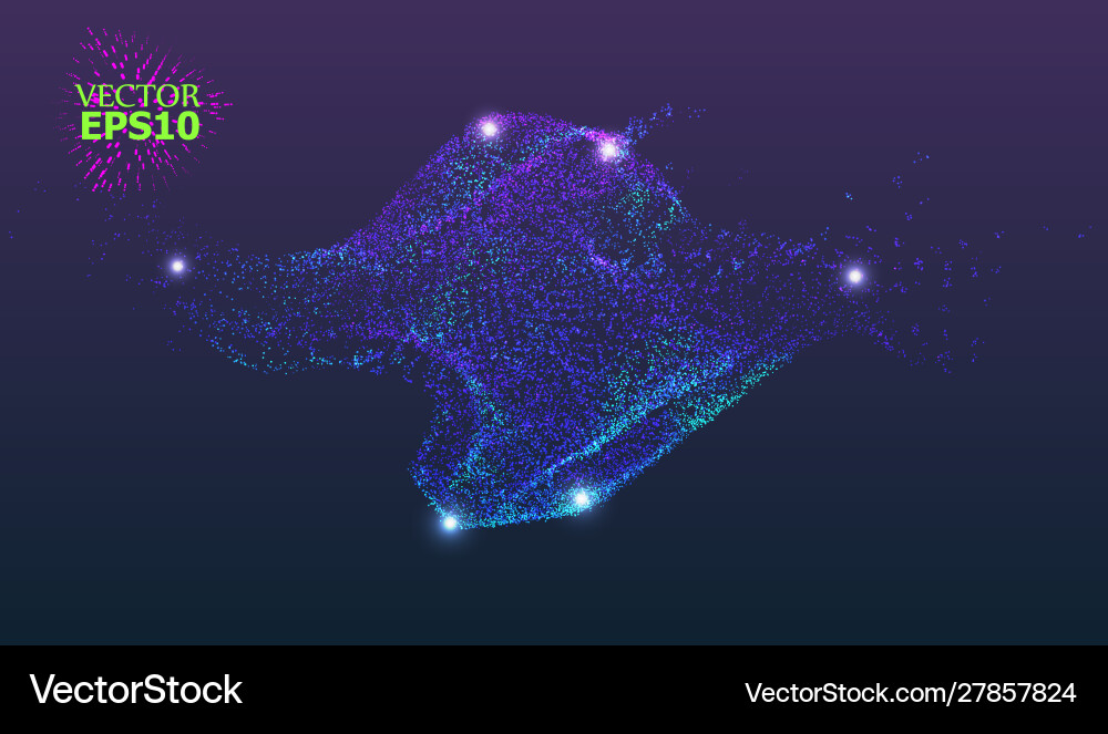 Eps10 dynamic fluid flow from luminous particles Eps10 dynamic fluid flow from luminous particles Vector Image