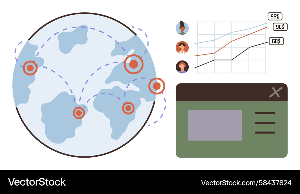 Global Network & Data Connections Vector Image