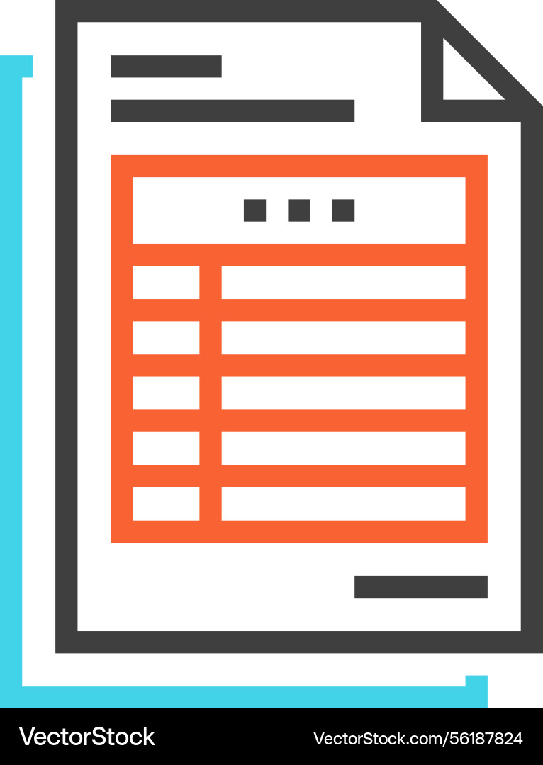 Invoice flat line web icon concept Vector Image