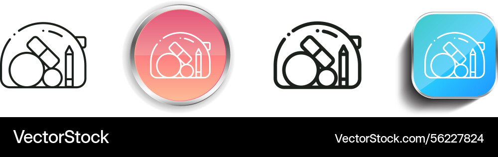 Makeup icon thin linear regular and button style vector image