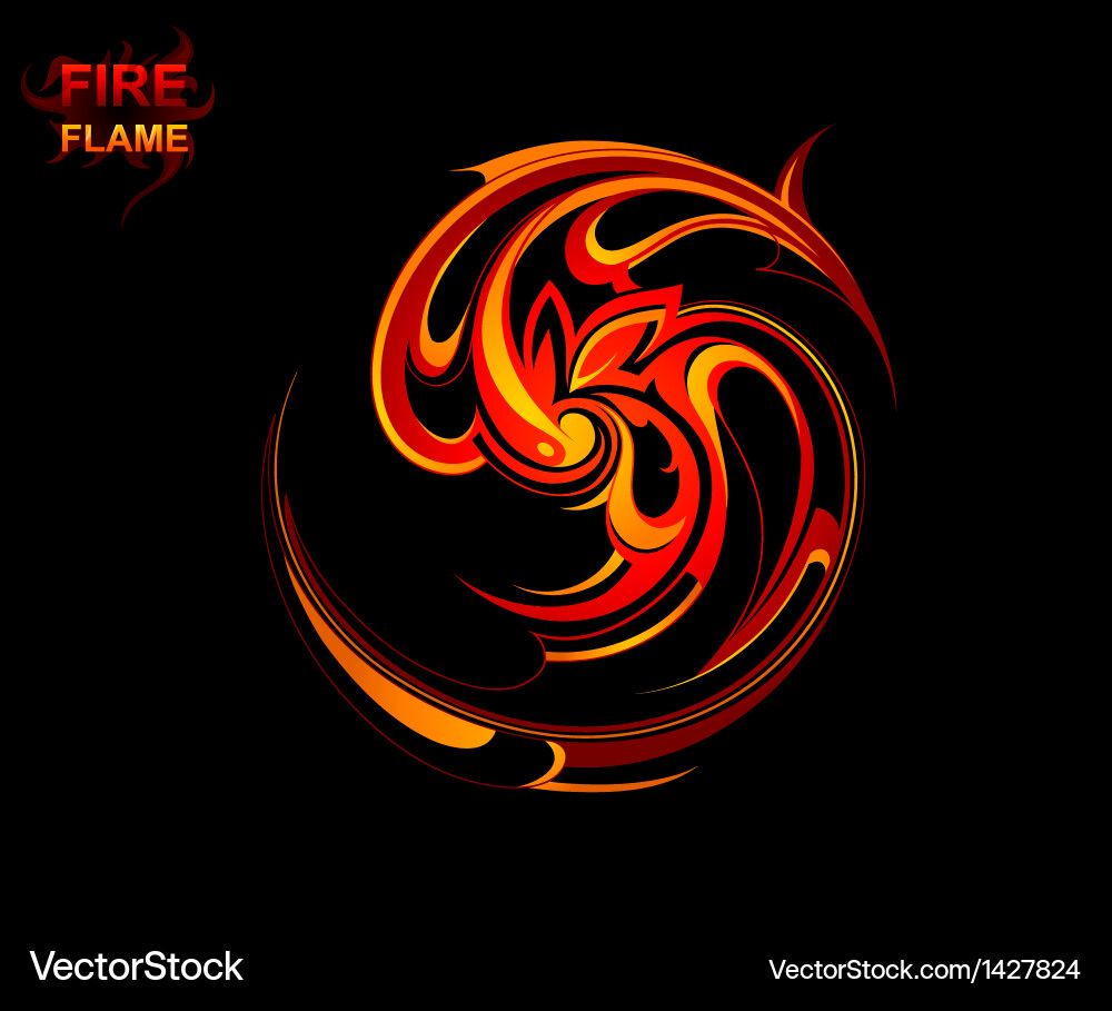 Tribal Flame Swirl Vector Image