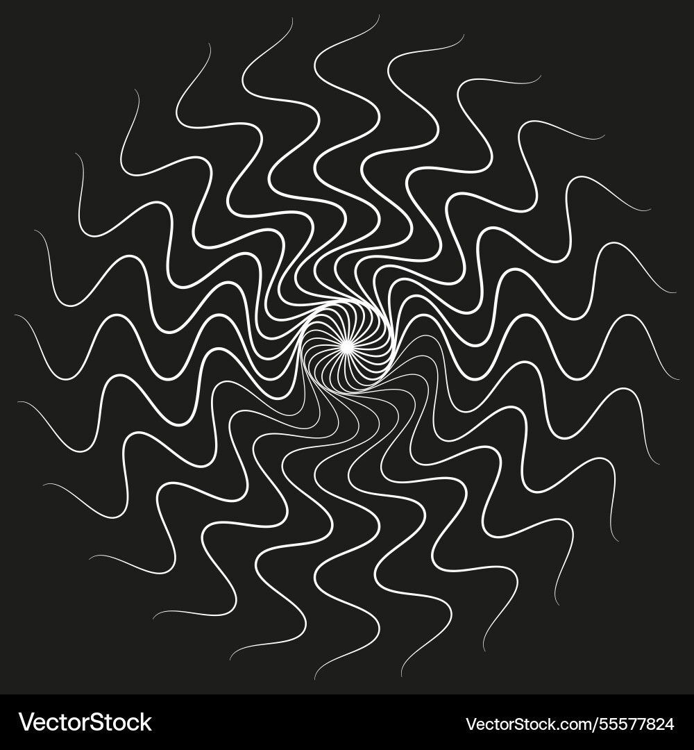 Wavy spiral pattern optical vortex abstract Wavy spiral pattern optical vortex abstract vector image