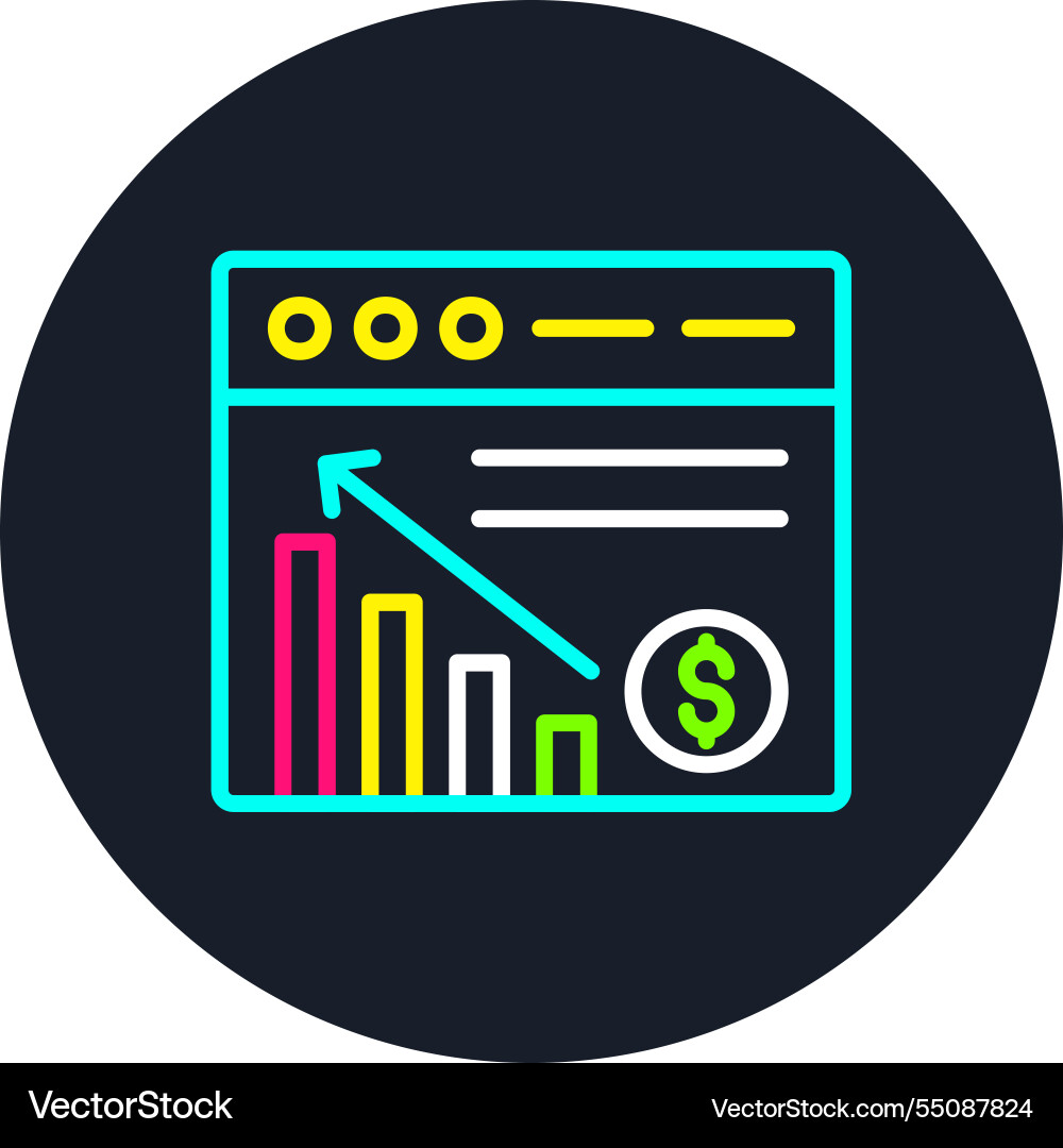 Website line multi color icon vector image