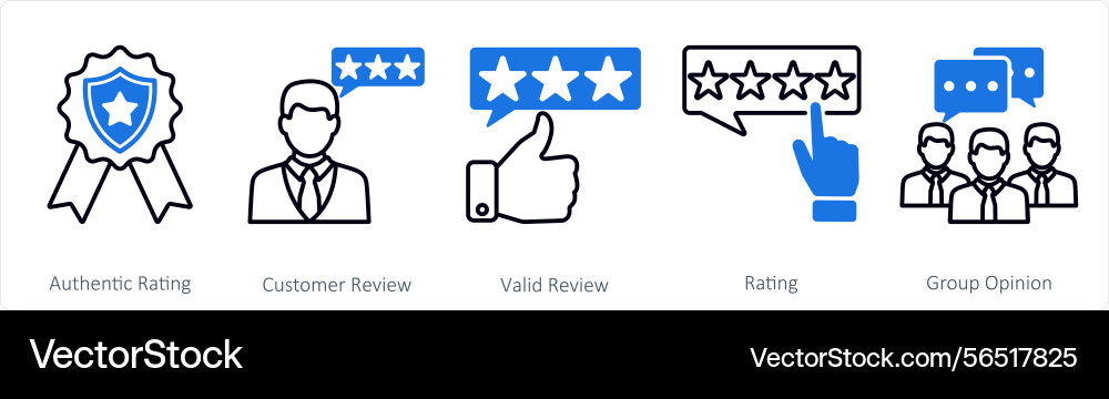 A set of 5 survey and rating icons as authentic vector image