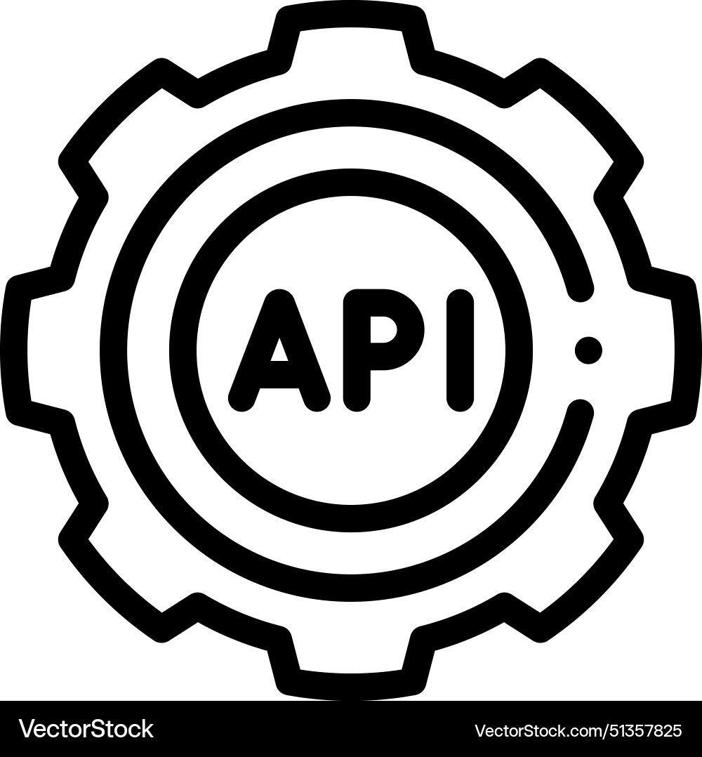 Api icon thin linear style design isolated vector image