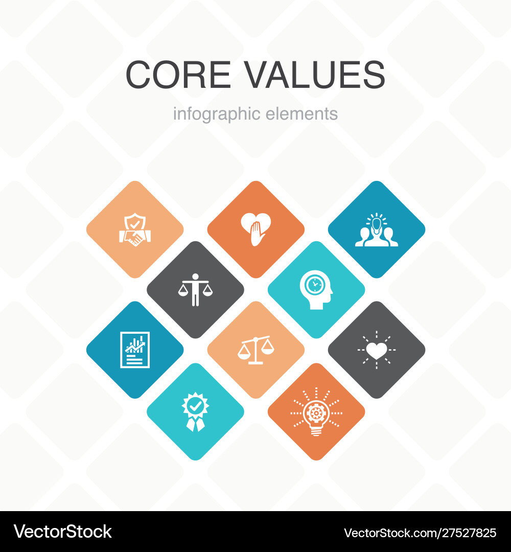 Core Values Icons - Team Ethics vector image