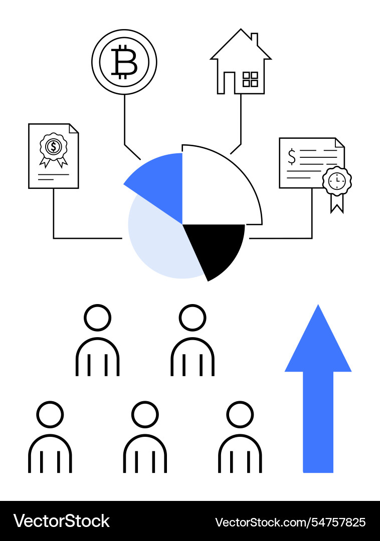 Financial growth and investment elements Vector Image