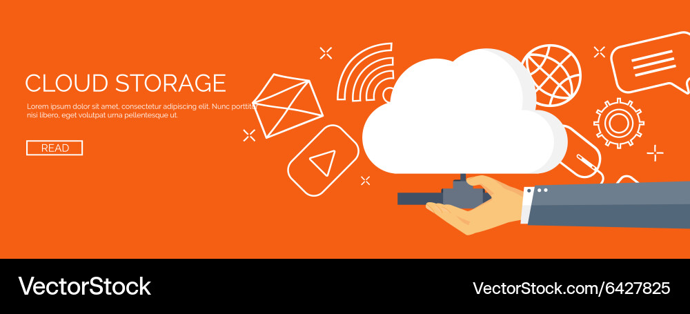Flat cloud computing vector image