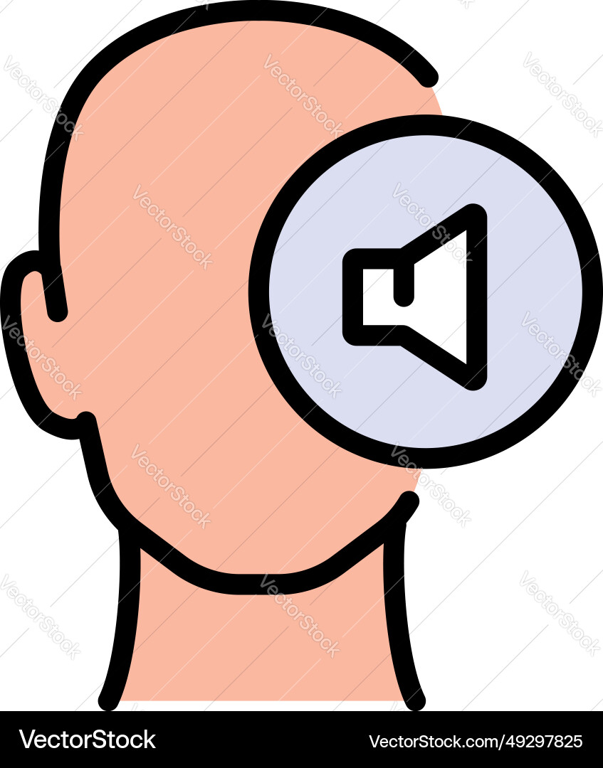 Hearing aid sign noise protection tool flat Hearing aid sign noise protection tool flat vector image