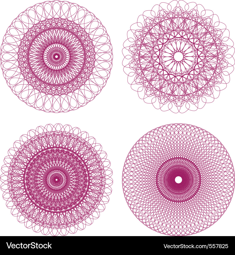 Intricate Rosette Patterns Vector Image