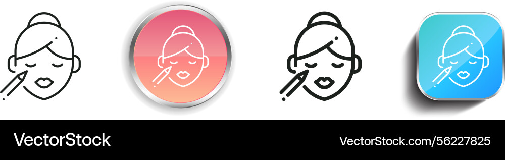 Makeup icon thin linear regular and button style Makeup icon thin linear regular and button style Vector Image