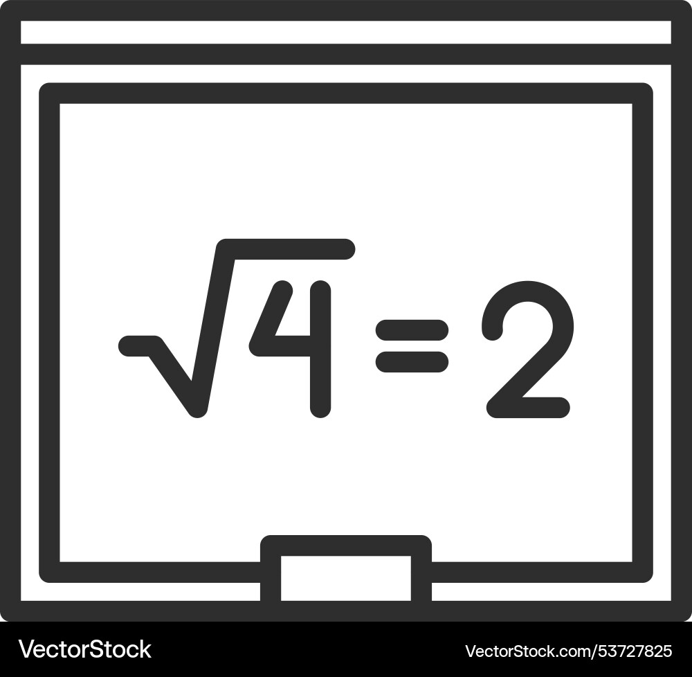 School board with math equation line icon School board with math equation line icon vector image