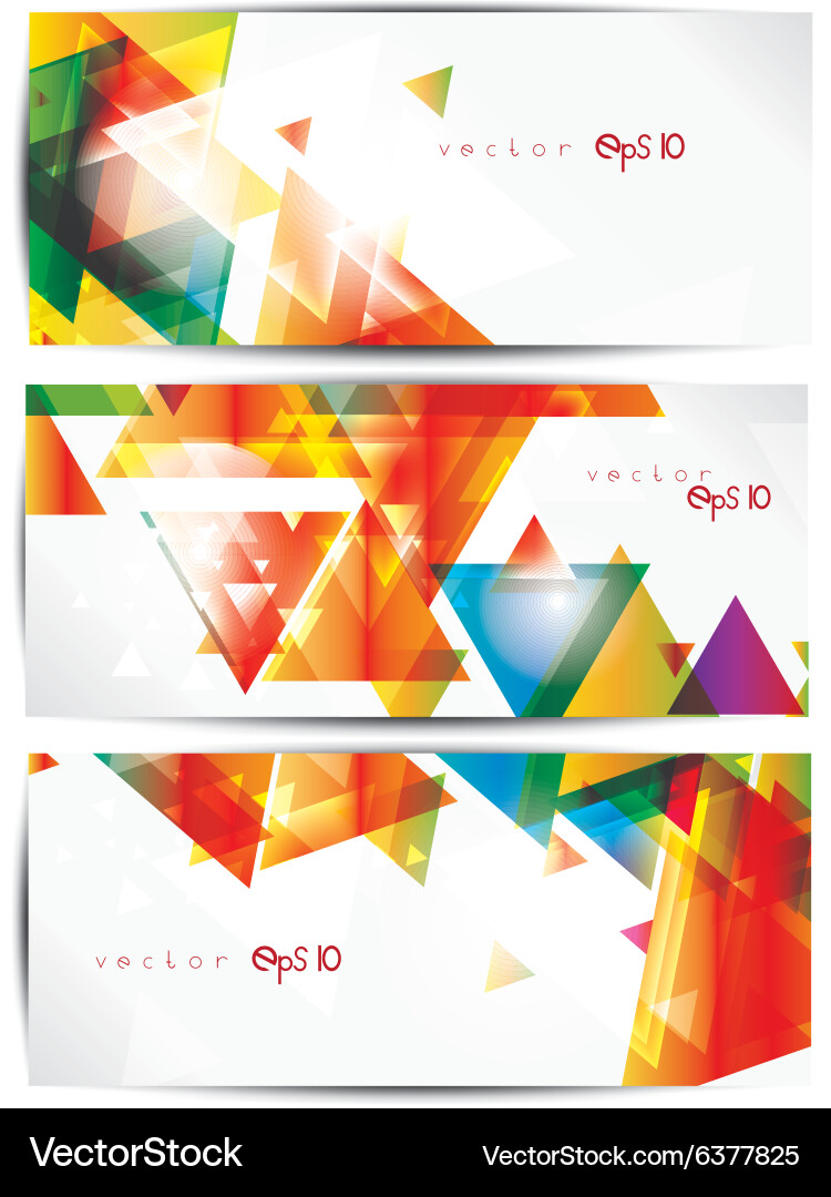 Set of abstract colorful web headers and cards Vector Image