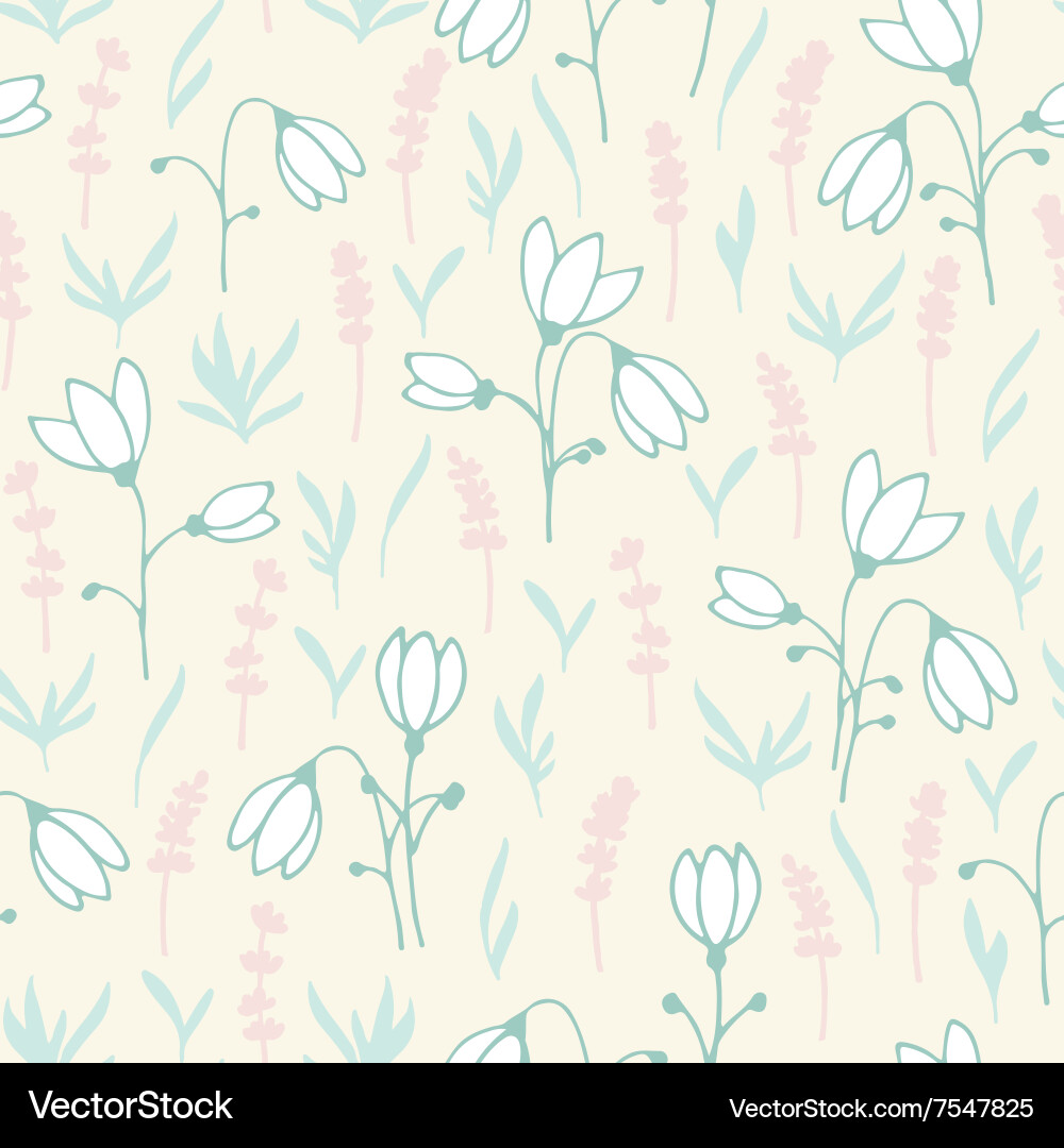 Snowdrop Spring Pattern vector image