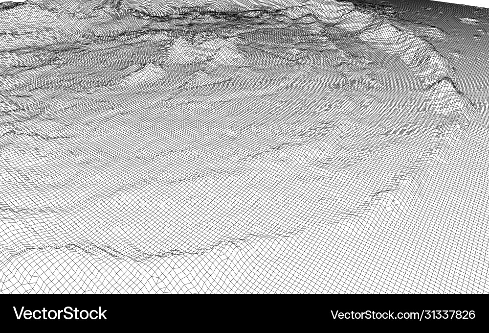 Abstrakter 3d Drahtrahmen Landschaft Blaupause Stil Abstrakter 3d Drahtrahmen Landschaft Blaupause Stil Vektorbild