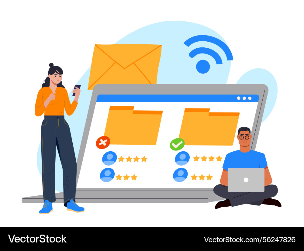Data folder rating system interface concept Data folder rating system interface concept vector image