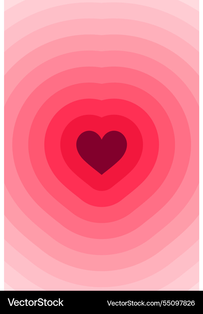 Deep red heart with soft pink gradient layers Deep red heart with soft pink gradient layers vector image