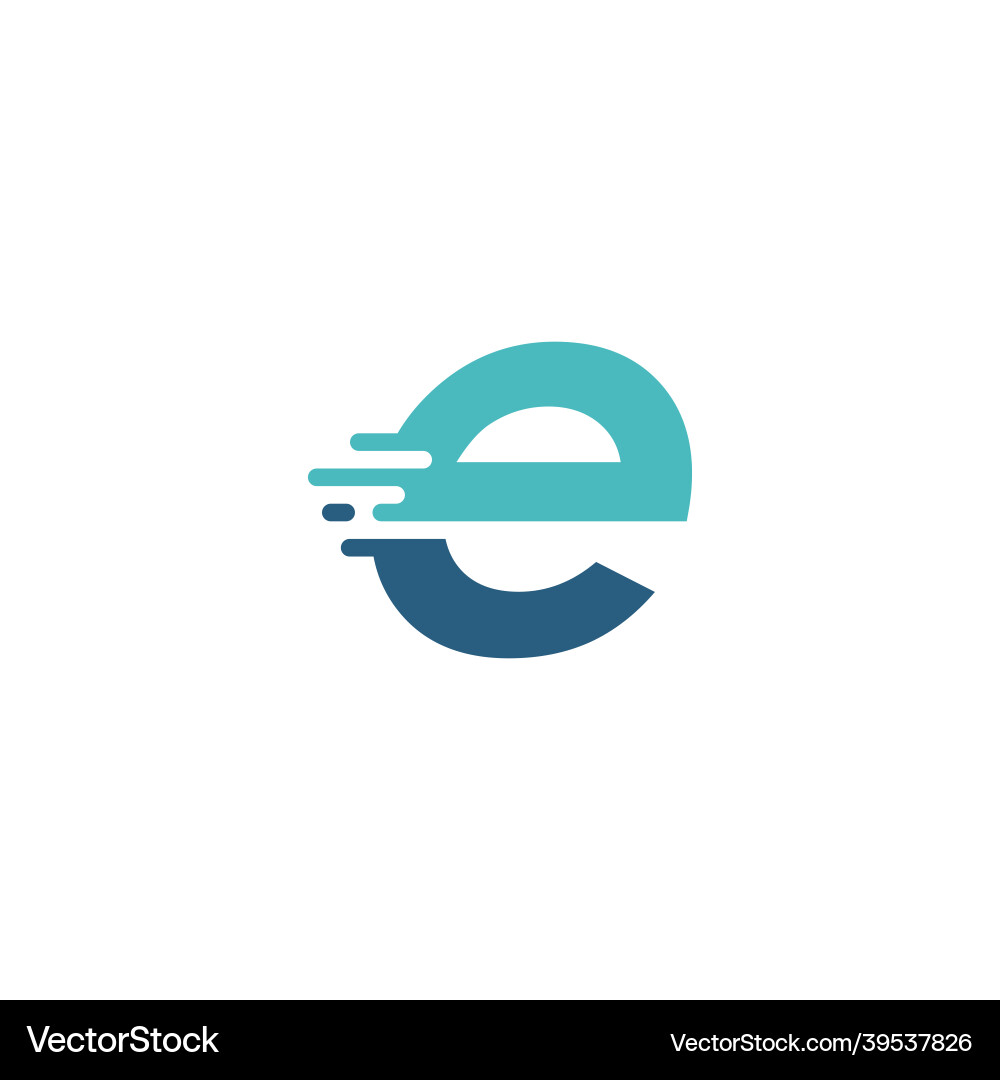 E letter dash lowercase tech digital fast quick E letter dash lowercase tech digital fast quick vector image