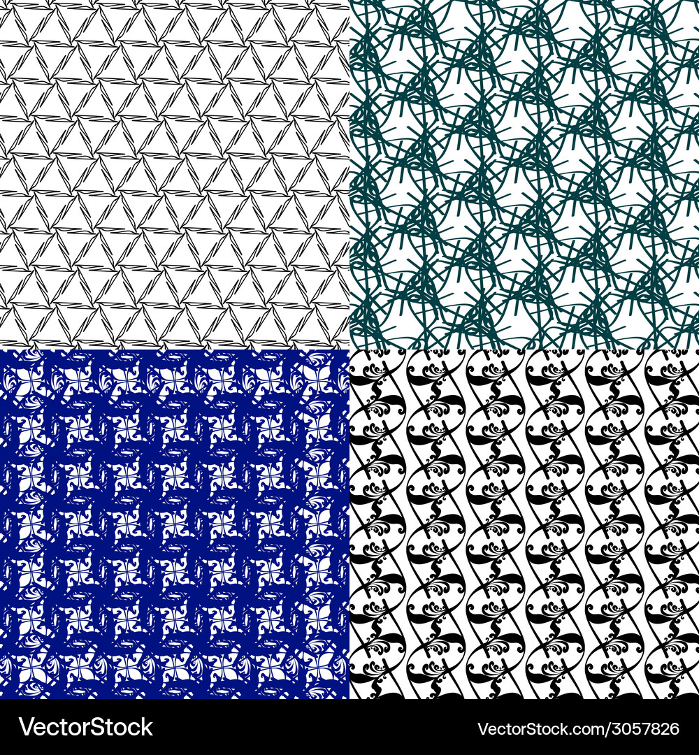 Geometric patterns tiling set of abstract vintage Vector Image