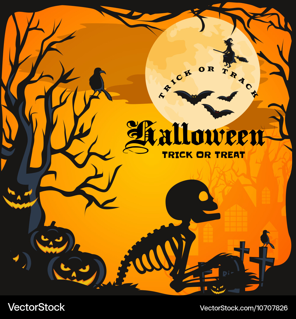 Halloween Hintergrund Horror Wald mit Wäldern Vektorbild